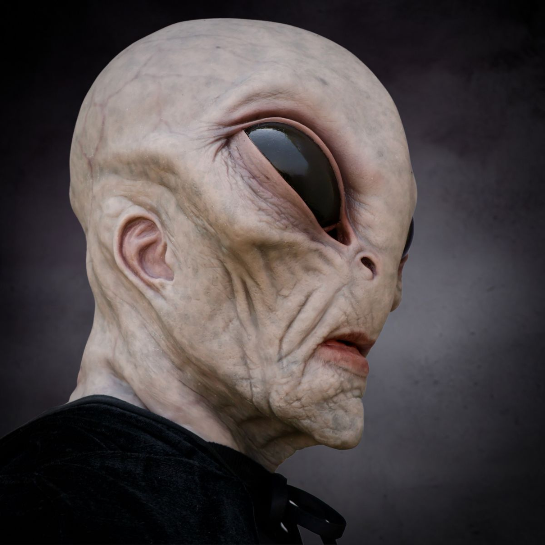 Alien Area-51 Realistic Mask — Halloween Horror Costume