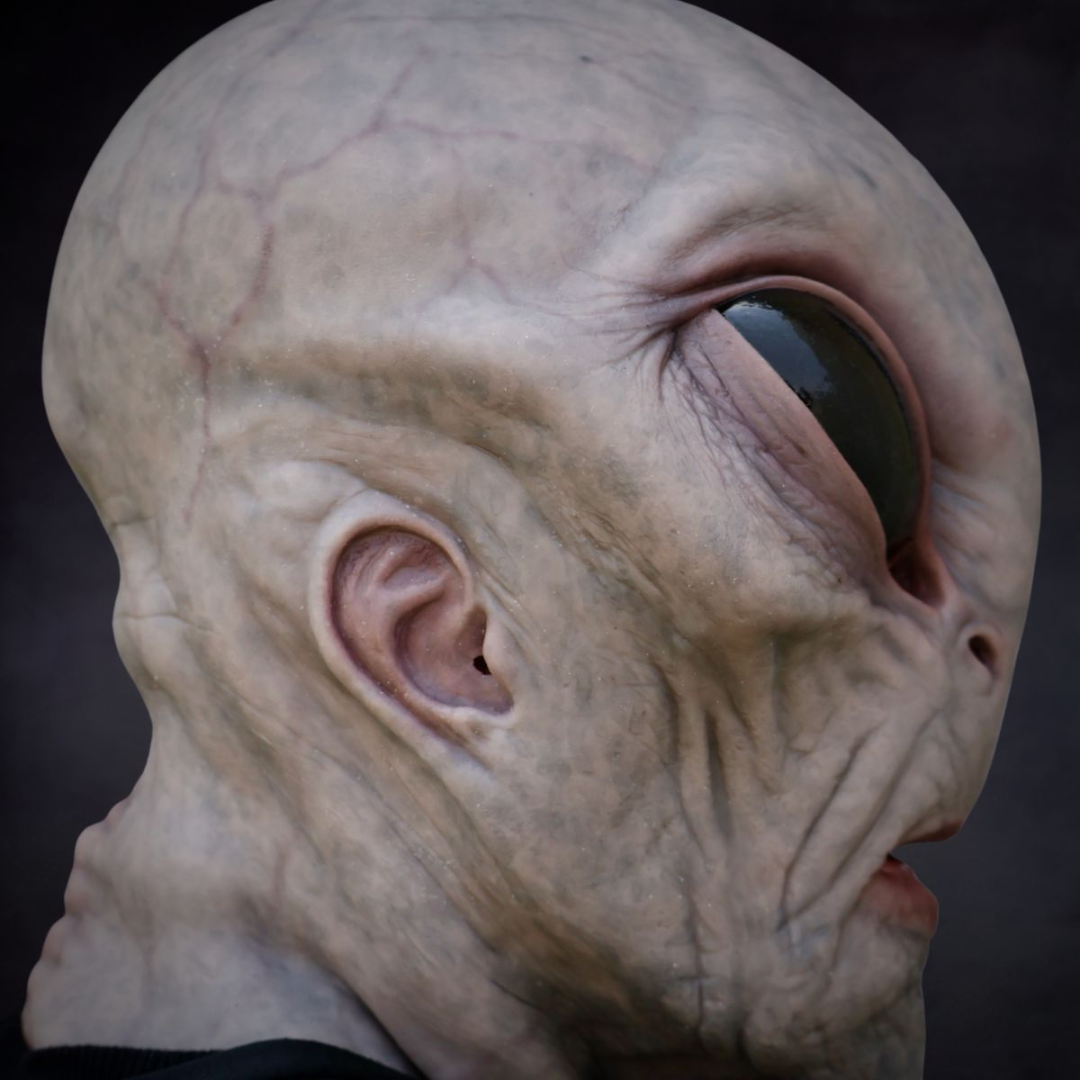 Alien Area-51 Realistic Mask — Halloween Horror Costume