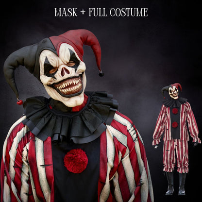 Jester Evil Clown Mask — Dark Carnival Horror Costume